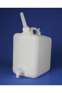 Bel-Art Polyethyleen Jerrican met Spigot; 5 Liter (1.25 Gallon), Schroefdop,...