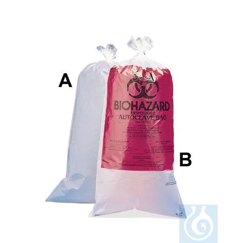 SP Bel-Art Clear Biohazard Disposal Bags withWa...