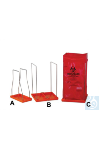 Bel-Art Clavies Biohazard Zakjes Houder voor 12 B x 24 in. H Bags Bel-Art...