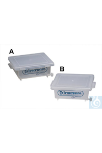 Bel-Art Clear PMP Gel Staining Box met plastic deksel; 5 x 5 x 2 in. Bel-Art...