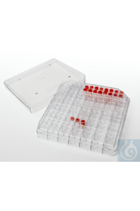 Bel-Art PCR Tube Freezer Storage Box; For 0.2ml Tubes, 144 Places (Pack of 5)...