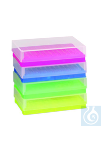 Bel-Art PCR Rack; For 0.2ml Tubes, 96 Places, Fluorescent Blue (Pack of 5)...
