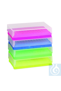 SP Bel-Art PCR Rack; For 0.2ml Tubes, 96 Places,Fluorescent Blue (Pack of 5)