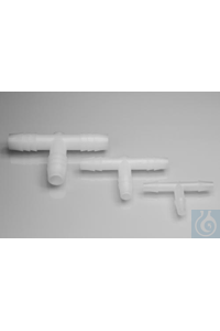 Bel-Art “T” Shaped Tubing Connectors for ³/16 in. Tubing; Polypropylene (Pack...