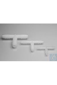 SP Bel-Art “T” Shaped Tubing Connectors for ¼ in.Tubing; Polypropylene (Pack...