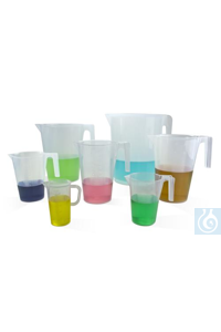 SP Bel-Art Tall Form 250ml PolypropyleneGraduated Pitcher; 5ml Graduation SP...