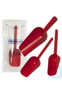 Bel-Art Sterileware Steriele Bemonsteringslepel; 60ml (2oz), Rood, Plastic,...