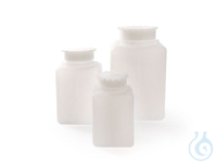 Weithalsflaschen HDPE, rechteckig, graduiert, 500 ml, Lebensmittelgeeignet