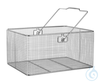 Wire basket 18/10 E-Poli w. handle, 400x300x200mm Wire basket 18/10 steel electrolytical...