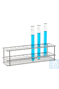 Proefbuisrek inox 18/10, 2 x 6 buisjes Reageerbuisrek roestvrij staal 18/10 (RVS), elektrolytisch...