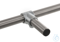90° Single socket tee f. 2 tubes, malleable cast iron, d=26,9mm 90° Single socket tee for 2...