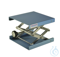 Labolift alu blauw, 240 x 240 mm, hefbereik 60-275 mm Labo heftafel, alu, blauw geanodiseerd, 240...