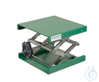 Labolift alu groen, 400 x 400 mm, draaiknop, hefbereik 100-470 mm Labo heftafel uit aluminium,...