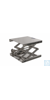 Hefplateau 18/10 staal met metalen knop, 200x200nn, slag 60-275mm Hefplatform 18/10 staal,...