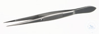Forceps, stainless steel, sharp, L=130mm Forceps with guide-pin, stainless steel, sharp, L=130mm