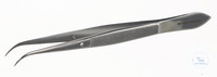 Pincet, roestvrij staal, scherp-gebogen, L = 115 mm Pincet met geleidingspin, roestvrij staal,...