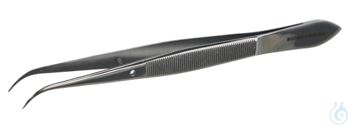 Pinzette, rostfreier Stahl, spitz-gebogen, L=115mm