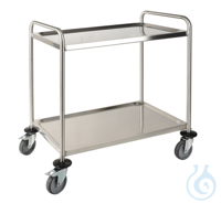 Chariot de laboratoire, acier inox,, 18/10, 2 étagères Chariot de laboratoire, acier inox 18/10,...