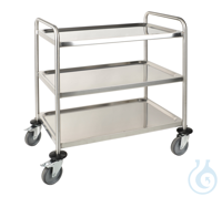 Laboratory cart, 18/10 Steel, 3 plates Laboratory cart, 18/10 Steel, LxWxH=900x600x940mm, 3...