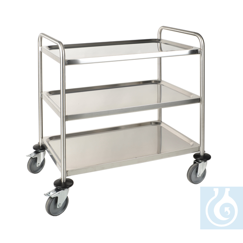 Laboratory cart, 18/10 Steel, 3 plates