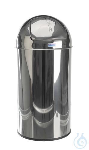 PUSH Abfalleimer, DxH=290x650 mm, 18/10 Stahl, ...