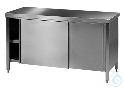 Laboratory worktable (6) 18/10 steel, 2500x750x...