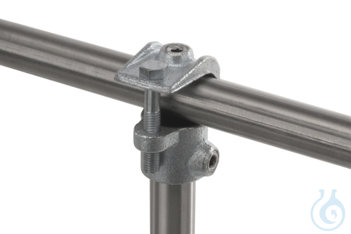 90° Aufsteckverbinder f. 2 Rohre, 1, Seite offen, TG verzinkt, d=26,9mm