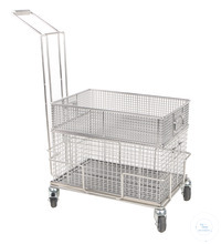 Transport cart for transport baskets, 18/10 Steel, 603x403x950mm Transport cart for transport...