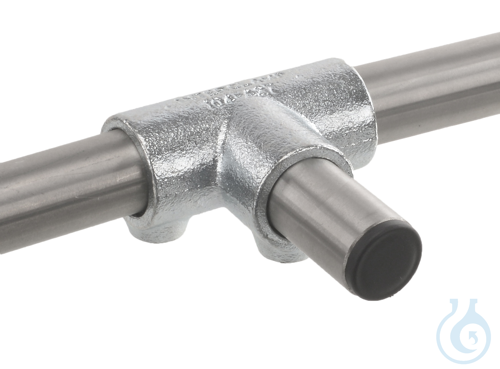 90° T-Verbinder f. 3 Rohre, Temperguss,verzinkt, d=26,9mm