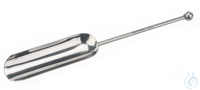 Wiegeschaufel mit Knop, 18/10 Stahl, L=235mm, Schaufellänge=105mm, Schaufelbreite=31mm Gewicht in...
