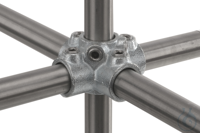 Four socket cross f. 5 tubes, malleable, cast iron, d=26,9mm Four socket cross for 5 tubes,...