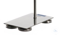 Stand base 18/10 steel, M10 winding, 315x200mm, 1 foot adjustable, with antislide rubber protection