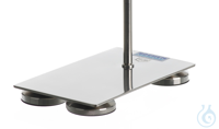 Stand base 18/10 steel, M10 winding, 300x150mm, 1 foot adjustable, with antislide rubber protection