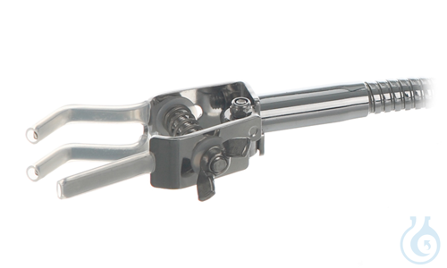Stativklemme flex. Schaft, vernickelt, Spannweite 0-20mm