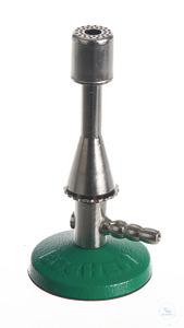 Teclu-brander voor aardgas, DIN 30665, 1300°C, met luchtregeling, 1,53 KW, gewicht in g: 396,0