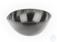 Evaporating dish w. spout, Nickel, D=50mm, H=25mm