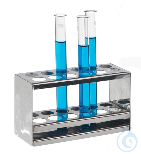 Reagenzglasgestell 18/10 Stahl, f. 2x12, Reagen...