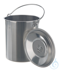 Transportbehälter mit Deckel/Henkel, 18/10Stahl, 10 l