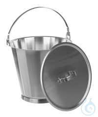 Bucket 18/10, graduated, w. bottom ring, a. handle, 15 l Bucket 18/10, graduated, with bottom...