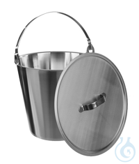 Bucket 18/10 steel, graduated, w., handle, 6 l Bucket 18/10 steel, graduated, with handle, 6...