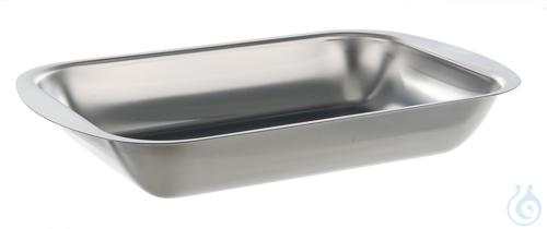 Abdampfschale m. Rand, 18/10 Stahl, 340x210x60mm