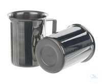 Becher m. Rand u. Griff 18/10 Stahl, 100ml