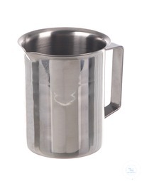 Becher m. Rand, Ausguss u. Griff, 18/10, Stahl, 2000ml Becher mit Rand, Ausguss und Griff, 18/10...