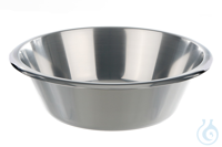 Laboratory bowl 18/10 steel, 1000ml, with reversed rim, polished, HxD=75x165mm