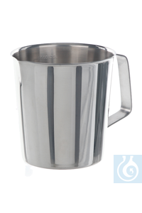 Measuring jug 18/10 steel, tappered, form, 2 l Measuring jug 18/10 steel, with spout and handle,...