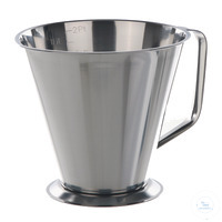 Maatbeker inox 18/10, met schaalverdeling, conisch, voet, 1,5 l