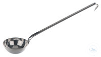 Ladle scoop 18/10 steel, 620ml, D=140mm, handle L=345mm, flat handle