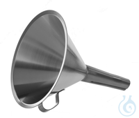 Trechter 18/10 staal, D = 250 mm, H = 260 mm, steel conisch: d = 27/21 mm, h = 90 mm, met...