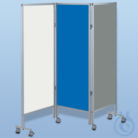 Wandschirm 3-flügelig, fahrbar, Farbe: weiß/blau/grau (Strecke) Wandschirm...