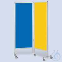 Wandschirm 2-flügelig, fahrbar, Farbe: blau/gelb (Strecke) Wandschirm...